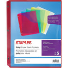 Staples Binder Slash Pockets - Letter Size - 5 Pack-Hold all your loose papers securely