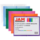 JAM Paper Plastic Envelopes with Elastic Band - 9.75" x 11.75" - Assorted Colours - 6 Pack -Size: Letter (9.75 x 13 inches)