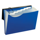 Pendaflex 7-Pocket Poly Files With Semi Circles - Elastic Closure - Letter Size - Blue-Full-size flap with elastic cord closure ensures documents stay in place