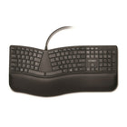 Kensington Pro Fit Ergo Wired Keyboard - Black-Built-in wrist rest and neutral grip supports, cushions, and positions the wrist for comfort and neutral hand alignment