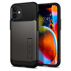 Spigen Slim Armor Case for iPhone 12 mini - Gun Metal-Air Cushion Technology reduces the case thickness and improves protection.