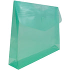 JAM Paper Plastic Envelopes with VELCRO Brand Closure, 2 Expansion, Letter Booklet, 9.75 x 13, Green Poly, 12 Pack (218V2GR)-Opening: booklet
