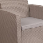 Flash Furniture Light Grey Faux Rattan Chair with All-Weather Light Grey Cushion-CA117 Fire Retardant Foam