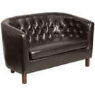 Flash Furniture HERCULES Colindale Series Brown Leather Tufted Loveseat-Traditional Style