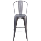 Flash Furniture 30'' High Clear Coated Indoor Barstools with Back - 4 Pack-Set of 4 Stackable Bistro Style Bar Stools