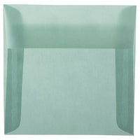 JAM Paper 5.5 x 5.5 Square Envelopes, Ocean Blue Translucent Vellum, 50 Pack (PACV502I)-Ocean blue translucent envelope