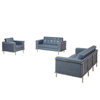 Flash Furniture HERCULES Lesley Series Reception Set - Grey LeatherSoft-Contemporary Reception Set