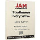 JAM Paper Strathmore Cardstock, 8.5 x 11, 80lb Ivory Wove, 250/ream (301125B)-Ivory wove