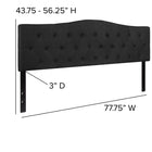 Flash Furniture Cambridge Tufted Upholstered King Size Headboard - Black Fabric-Headboard Size: 77.75''W x 3''D x 24''H