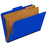 Pendaflex 2 Divider Classification Folders - 2" Fasteners - Letter - Dark Blue-Made with 25 pt
