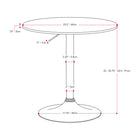 CorLiving DAW-510-T Adjustable Height Round Swivel-Top Table - White-Made with MDF