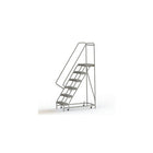 Tri-Arc Manufacturing Aluminum Rolling Ladder, Step Width: 24", Step Type: Serrated, No. of Steps: 6 (WLAR106245)-No. of Steps: 6