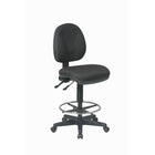 Work Smart Deluxe Ergonomic Drafting Chair with Adjustable 18.5" Diameter Foot Ring-Contour Seat and Back with Built-in Lumbar Support
