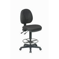 Work Smart Deluxe Ergonomic Drafting Chair with Adjustable 18.5" Diameter Foot Ring-Contour Seat and Back with Built-in Lumbar Support