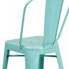 Flash Furniture Commercial Grade 24" High Mint Green Metal Indoor-Outdoor Counter Height Stool with Back-Footrest