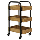 Oceanstar Portable Storage Cart With 3 Easy Removable Bamboo Trays (3SC1675)-Storage Cart