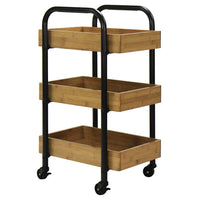 Oceanstar Portable Storage Cart With 3 Easy Removable Bamboo Trays (3SC1675)-Storage Cart