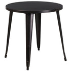 Flash Furniture 30" Round Black-Antique Gold Metal Indoor-Outdoor Table-Metal Cafe Table