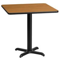 Flash Furniture 24" Square Natural Laminate Table Top with 22" x 22" Table Height Base-Hospitality Table