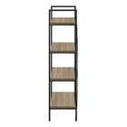 Monarch Specialties 7800 48"H Bookcase - Dark Taupe/Black Metal-Product dimensions: 23.75 Inch W x 12 Inch D x 48 Inch H