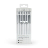 Poppin Gel Luxe Retractable Pen – White – 12 Pack-Retractable Gel Luxe Pens