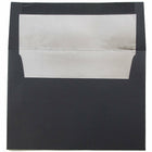 JAM Paper A6 Foil Lined Envelopes, 4.75 x 6.5, Black Linen Recycled with Silver Lining, 50 Pack (3243681I)-Silver foil lined black recycled envelope