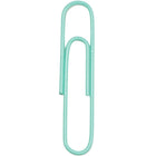 JAM Paper Coloured Jumbo Paper Clips, Large, Teal, 75 Pack (21832065)-Made from Vinyl Coated Steel Wire