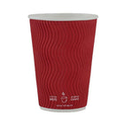 Tannex Double Wall Ripple Paper Coffee Cup, 16oz/473ml, Red, 500 Pack-Serve your hot and cold beverages with confidence