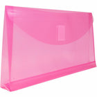 JAM Paper Plastic Envelopes with Hook & Loop #10 Booklet Wallet - 5.25" x 10" with 1" Expansion - Fuchsia Pink - 12 Pack -Quantity: 12 per pack , Velcro closure ensures opening is tightly closed, yet easy to open
