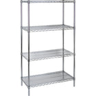 Kleton Chromate Wire Shelving, 4 Shelves with Starter Unit, 14"D x 63"H x 30"W-Heavy-gauge shelves with open wire design minimize dust, improve air circulation and provide greater visibility of stored items