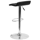 Flash Furniture Contemporary Black Vinyl Adjustable Height Barstool with Quilted Wave Seat & Chrome Base-Quilted Design Covering