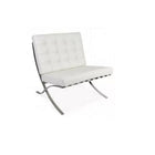 Plata Import Cross Barcelona Chair, Front White Leather, Back (LS-5010-W)-Faux Leather material