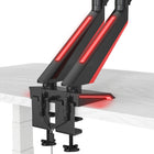 ShoppingAll Adjustable Dual Pneumatic Gaming Monitor Mount with Red Backlights for 15-32" Monitors-10