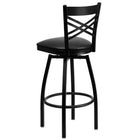 Flash Furniture HERCULES Series Black "X" Back Swivel Metal Barstool - Black-Black Vinyl Upholstered Seat