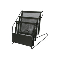 Futech Countertop Brochure Holder - Black-If you're looking to showcase your print and branding on our magazine rack. This rack is a 3 tier mesh metal countertop rack, with an exceptional display presentation.

