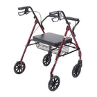 Drive Medical Heavy Duty Bariatric Rollator Walker with Padded Seat, Red-Special loop lock made of internal aluminum casting operates easily and ensures safety