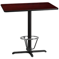 Flash Furniture Laminate 30"W x 42"L X-Base Table, Mahogany (XUMA3042T230B3F)-Bar height hospitality table