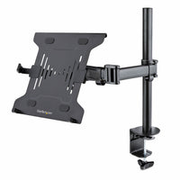 StarTech Articulating Laptop Tray or Monitor Arm Desk Mount-Offers a high number of adjustments such as tilt 45 degree tilt, 90 degree swivel, 360 degree rotation, and height adjustment along the pole