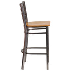 Flash Furniture HERCULES Series Clear Coated Ladder Back Metal Restaurant Barstool - Natural Wood Seat-Ladder Back Design