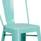 Flash Furniture 30" High Mint Green Metal Indoor-Outdoor Barstool with Back-Mint Green Powder Coat Finish