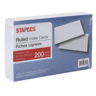 Staples White Ruled Index Cards - 5" x 8"-Long-lasting cards with precision-cut edges