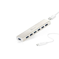j5create USB Type-C 7-port HUB-The JCH377 Type-C high-performance USB3.0 SuperSpeed 7-port HUB allows for up to seven USB3.0 devices to be connected simultaneously at a transmission speed of 5Gbps, while still providing connectivity and support for the older USB 2.0 (480 Mbps) and 1.1 (12Mbps) devices.