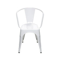 Nicer Furniture Stackable Industrial Tolix A Style Armchair - White - 2 Pack-Indoor/Outdoor Arm Chair