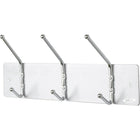 Safco Costumers, Wall Mounted, 3-Hooks, Chrome-Chrome-plated double steel hooks mounted on a satin aluminum back plate