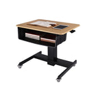Rocelco 28" Adjustable Height Mobile Standing School Desk with Book Box-Attractive woodgrain desktop 28"W x 20"D with 20 lb. load rating