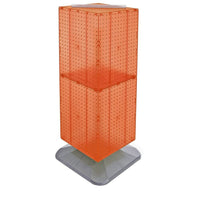 Azar Displays 40" x 14" x 14" Weighted 4-Sided Interlocking Pegboard Floor Display, Orange (701435-ORG)-Revolves on a square weighted base