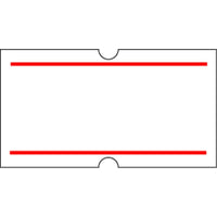 Motex 5500 Label - 7/8" x 7/16" - White - Red Stripe - 20 Pack-Labelling Gun Label