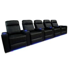 Valencia Piacenza Top Grain Leather Home Theatre Power Recliner, 5-Seats, Black (5-BLK-P)-Wrapped in Premium Top Grain 9000 Leather, extremely supple and ultra durable, for the ultimate experience in luxury
