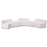 Flash Furniture HERCULES Alon Series Melrose LeatherSoft Reception 5 Piece Configuration - White-Contemporary Reception Set