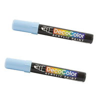 Marvy Uchida Chisel-Tip Acrylic Paint Marker - Aquamarine - 2 Pack-Colour: Aquamarine / Light Blue